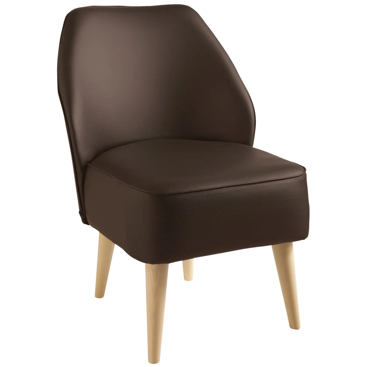 VEGA Poltrona scandinava Houston similpelle; 54x60x82 cm (LxPxH); seduta marrone - immagine 1