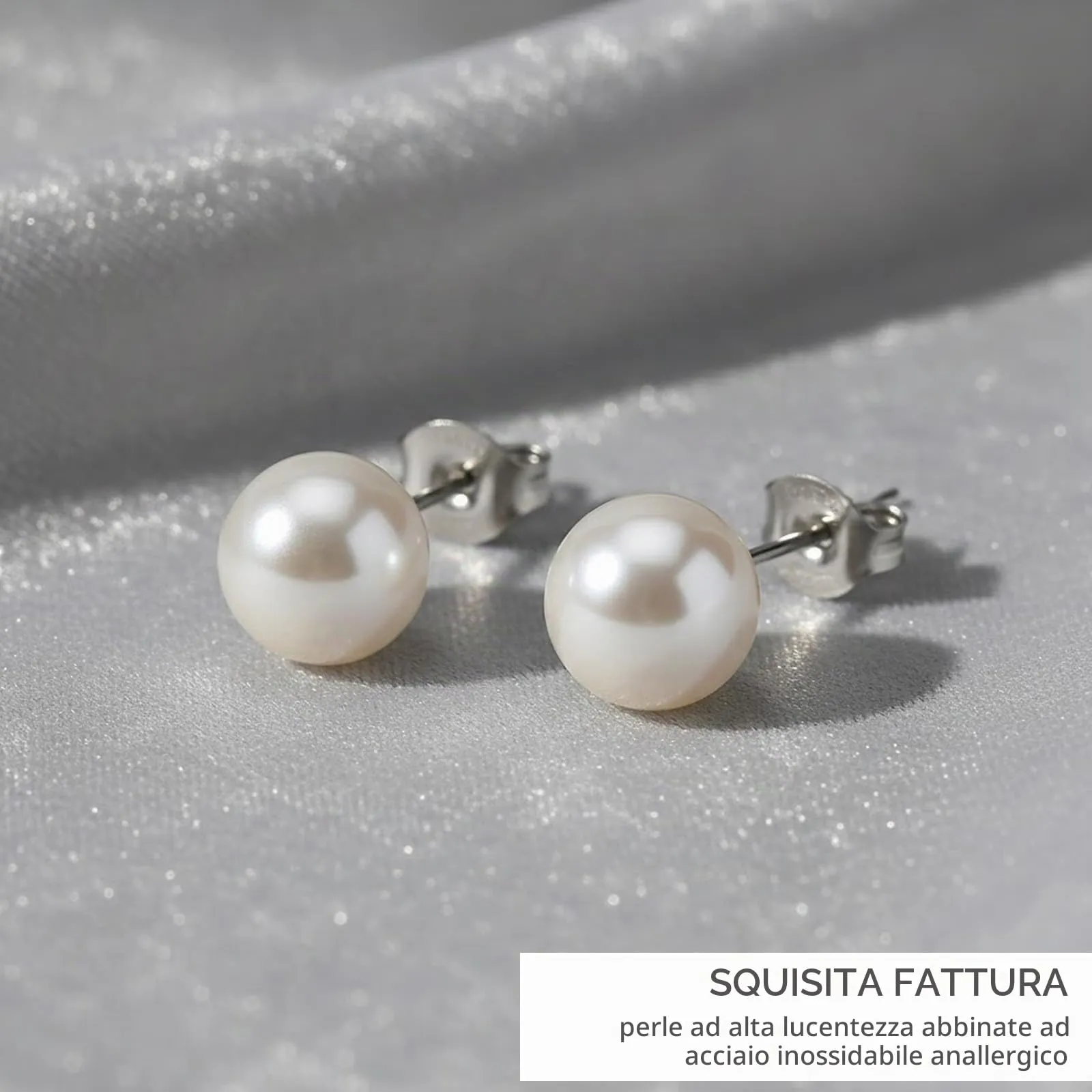 BLPRKOT 5 Pezzi Perline Argento 925, Orecchini di Perle da Donna - Orecchini di Perle Sfera Rotonda,IpoallergeniGioielli,Taglie Miste 3mm /4mm / 5mm / 6mm/ 7mm - immagine 3