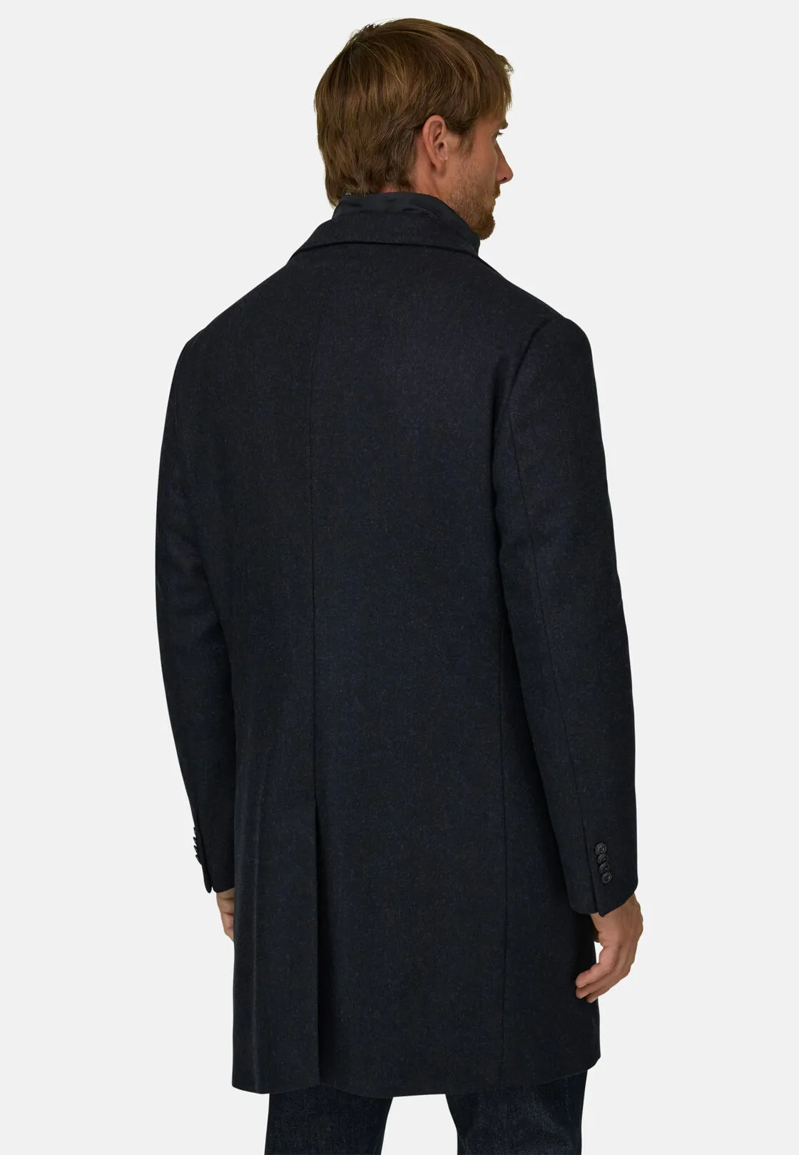 Boggi, Cappotto In Lana Con Pettorina, Uomo, Navy, Taglia: 56 - immagine 4