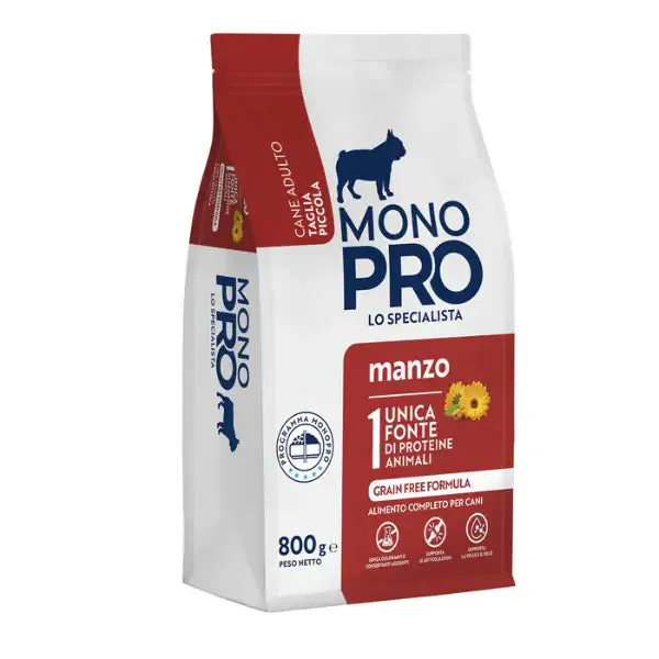 Monopro lo specialista Adult Mini Grain Free Manzo 800 gr - Crocchette monoproteiche cane - immagine 1
