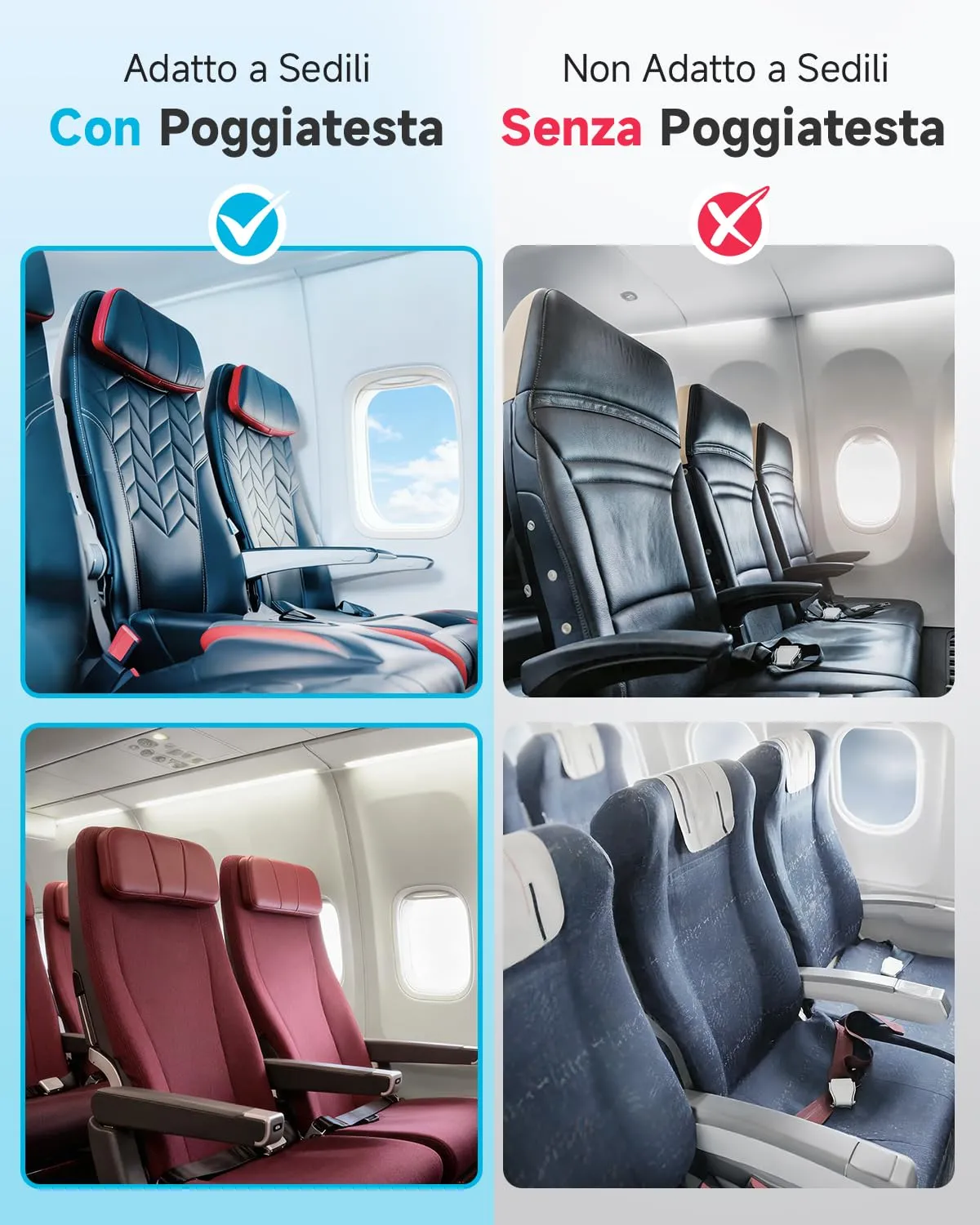 Umisleep Cuscino da Viaggio Aereo, Supporto 360° Cuscino Cervicale, Nero - immagine 7