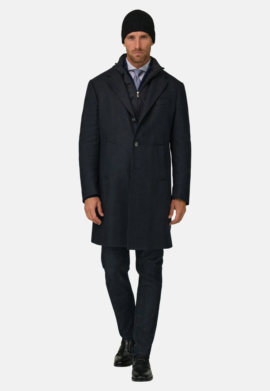 Boggi, Cappotto In Lana Con Pettorina, Uomo, Navy, Taglia: 58 - immagine 2