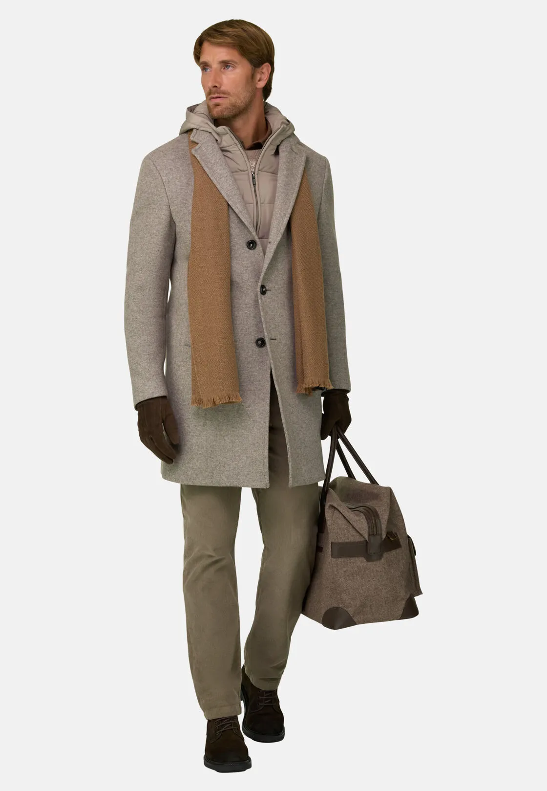 Boggi, Cappotto In Misto Lana B Jersey, Uomo, Taupe, Taglia: 46 - immagine 2