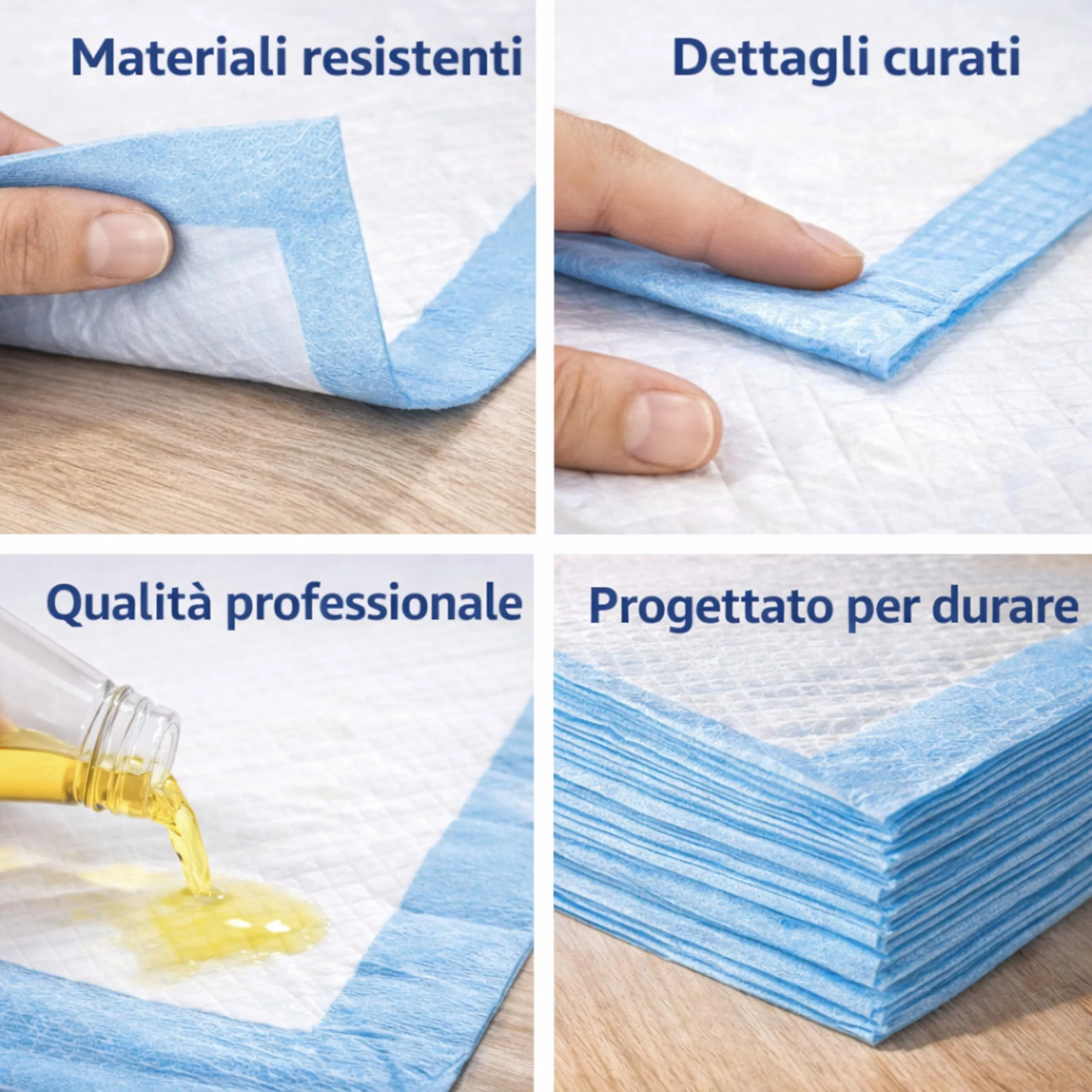 200 Traversine Cani Igieniche 60x60 cm – 5 Strati Super Assorbenti con Gel, Asciugatura Rapida, Senza Perdite, E Inodore per Cuccioli e Cani Anziani, Casa e Auto - immagine 4