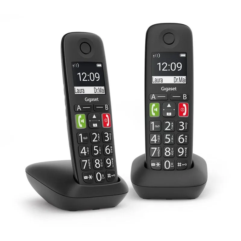Gigaset E290 Duo Pack di telefoni cordless DECT neri - immagine 1