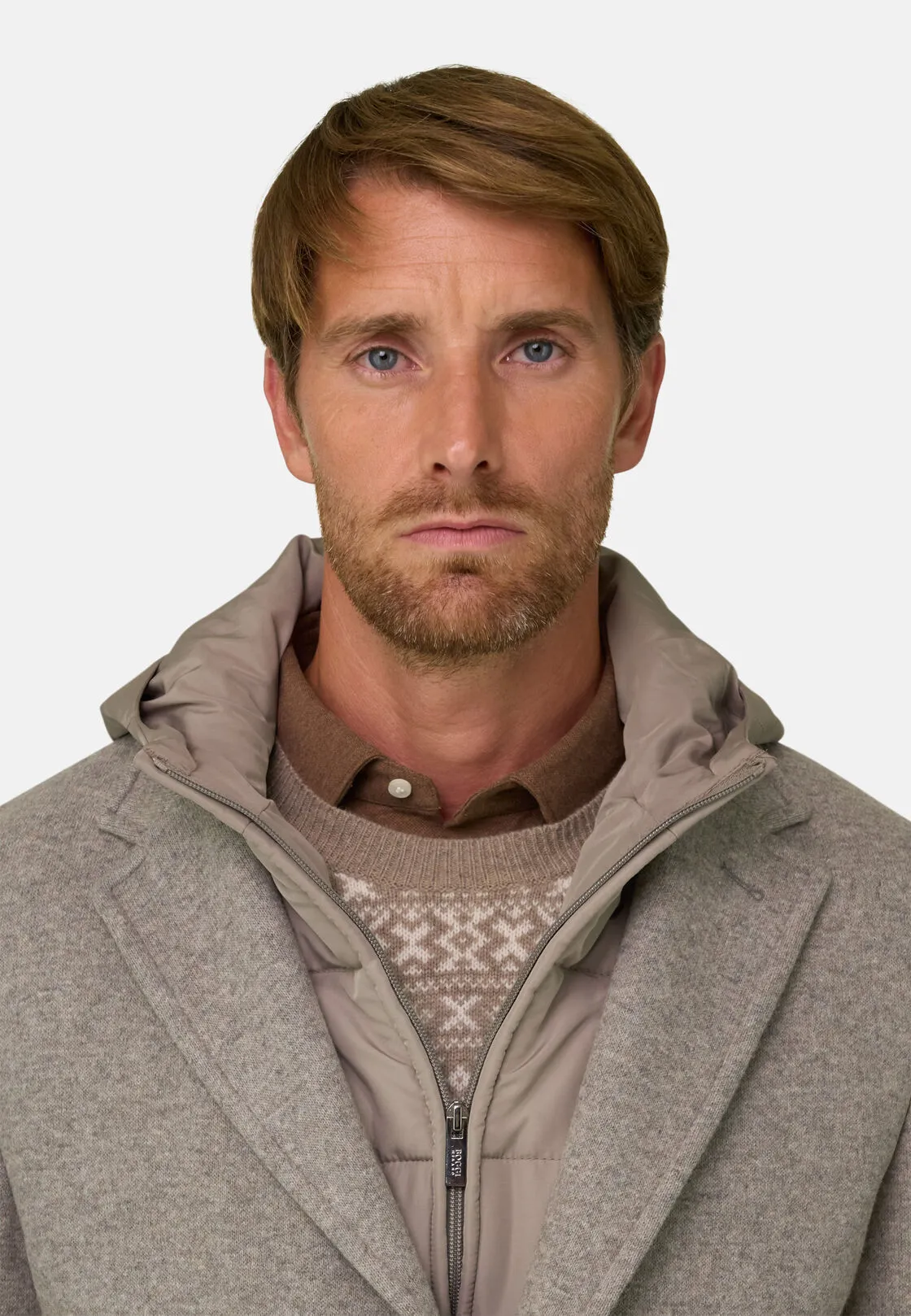 Boggi, Cappotto In Misto Lana B Jersey, Uomo, Taupe, Taglia: 52 - immagine 3
