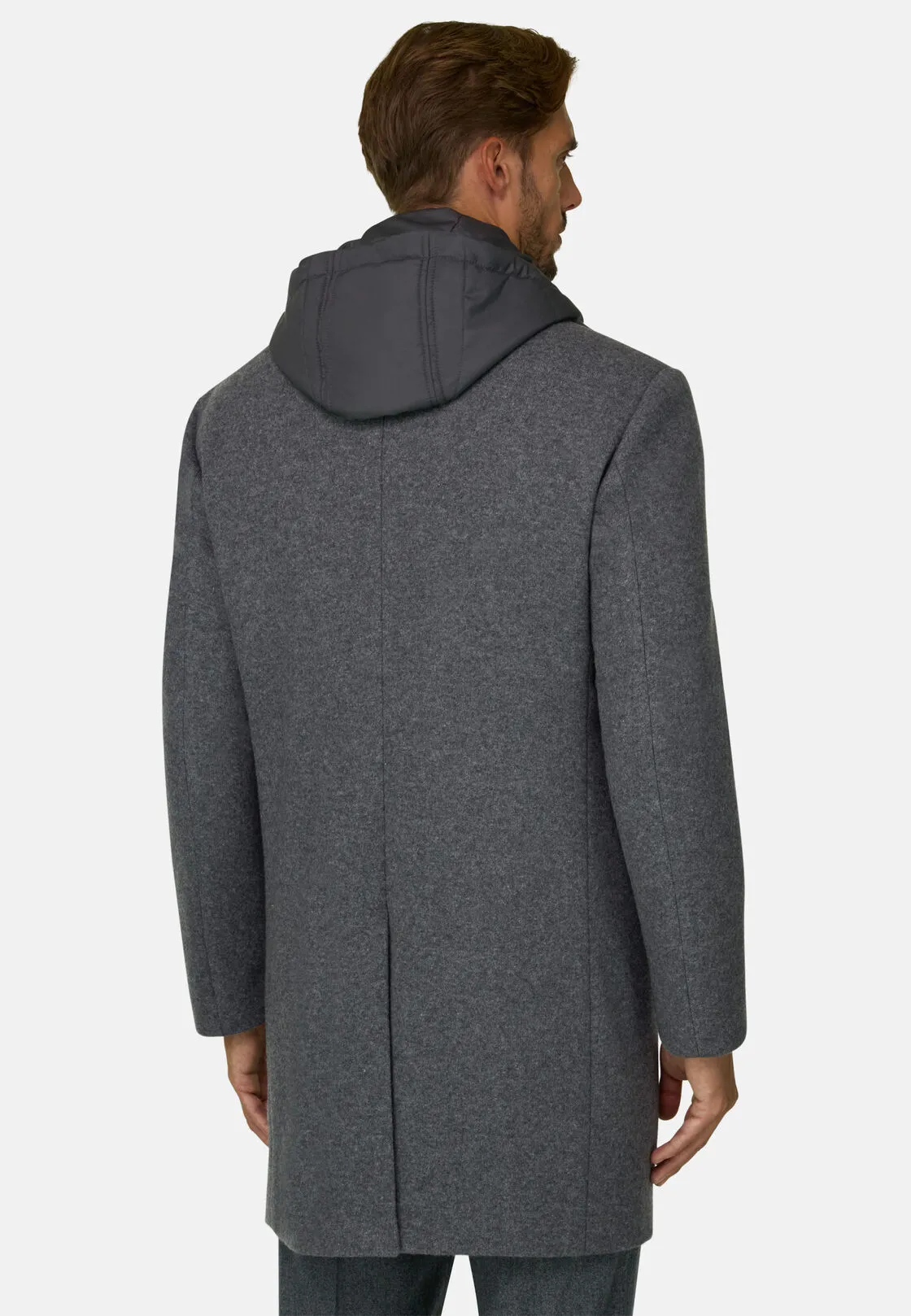Boggi, Cappotto In Misto Lana B Jersey, Uomo, Grigio, Taglia: 46 - immagine 4