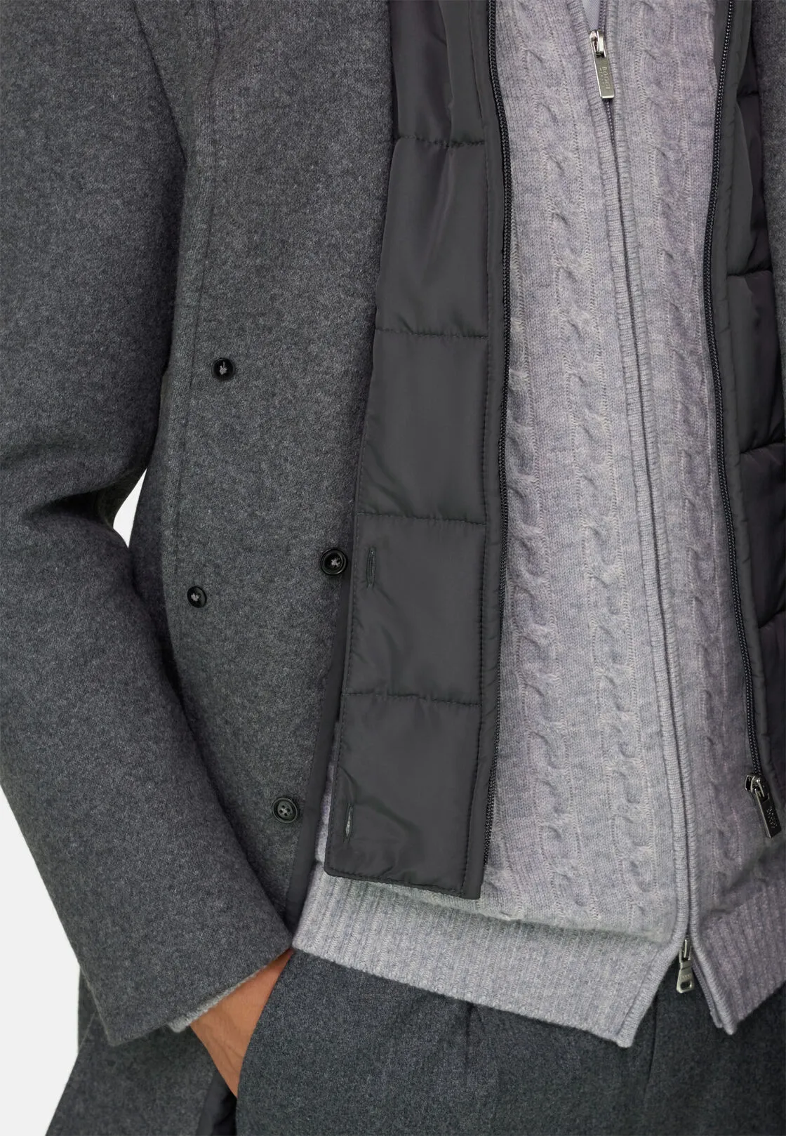 Boggi, Cappotto In Misto Lana B Jersey, Uomo, Grigio, Taglia: 50 - immagine 5