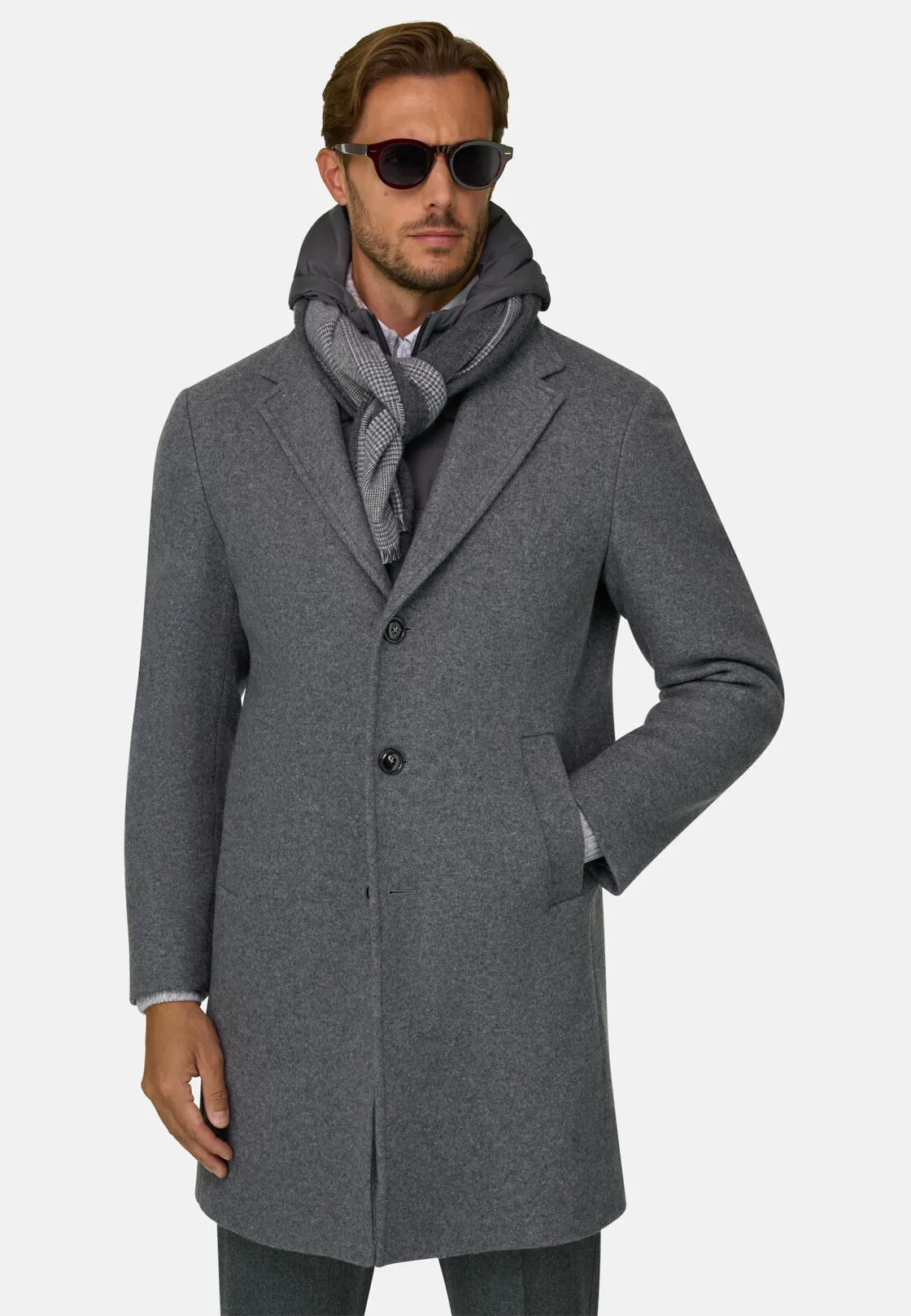 Boggi, Cappotto In Misto Lana B Jersey, Uomo, Grigio, Taglia: 54 - immagine 1