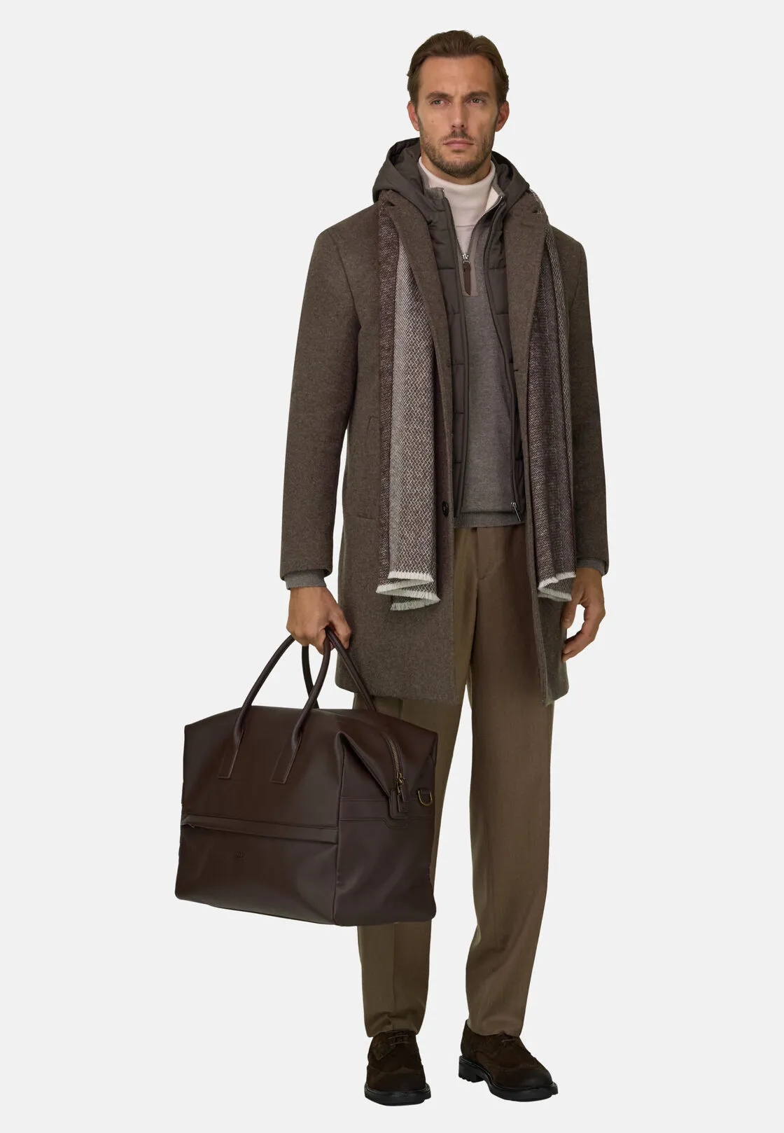 Boggi, Cappotto In Misto Lana B Jersey, Uomo, Marrone, Taglia: 46 - immagine 2
