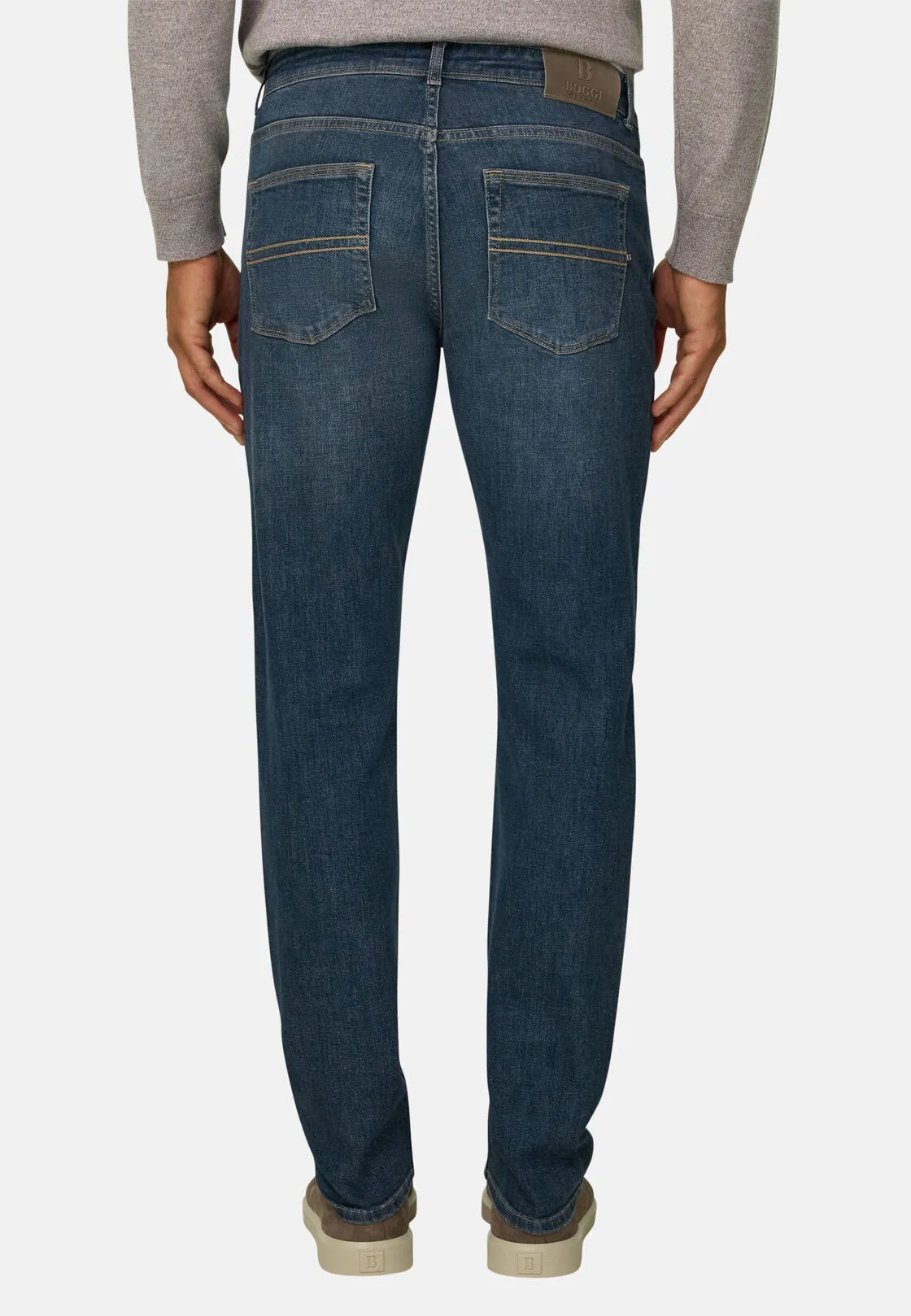 Boggi, Jeans In Denim Elasticizzato Blu, Uomo, Blu, Taglia: 32 - immagine 5