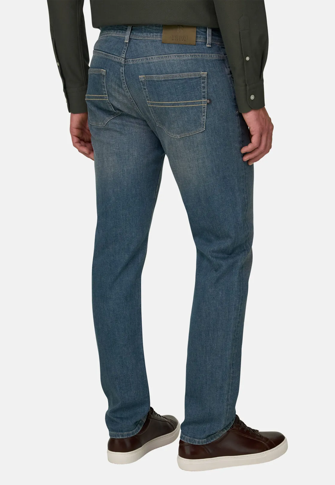 Boggi, Jeans In Denim Elasticizzato Blu Chiaro, Uomo, Azzurro, Taglia: 34 - immagine 5