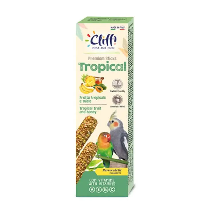 Cliffi sticks parrocchetti con f.tropicale e miele tropical 150 g pcoa422 - immagine 1