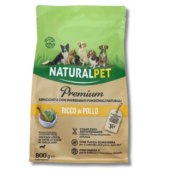 NaturalPet Premium Adult Mini Pollo 800 gr - Crocchette naturali cane - immagine 1
