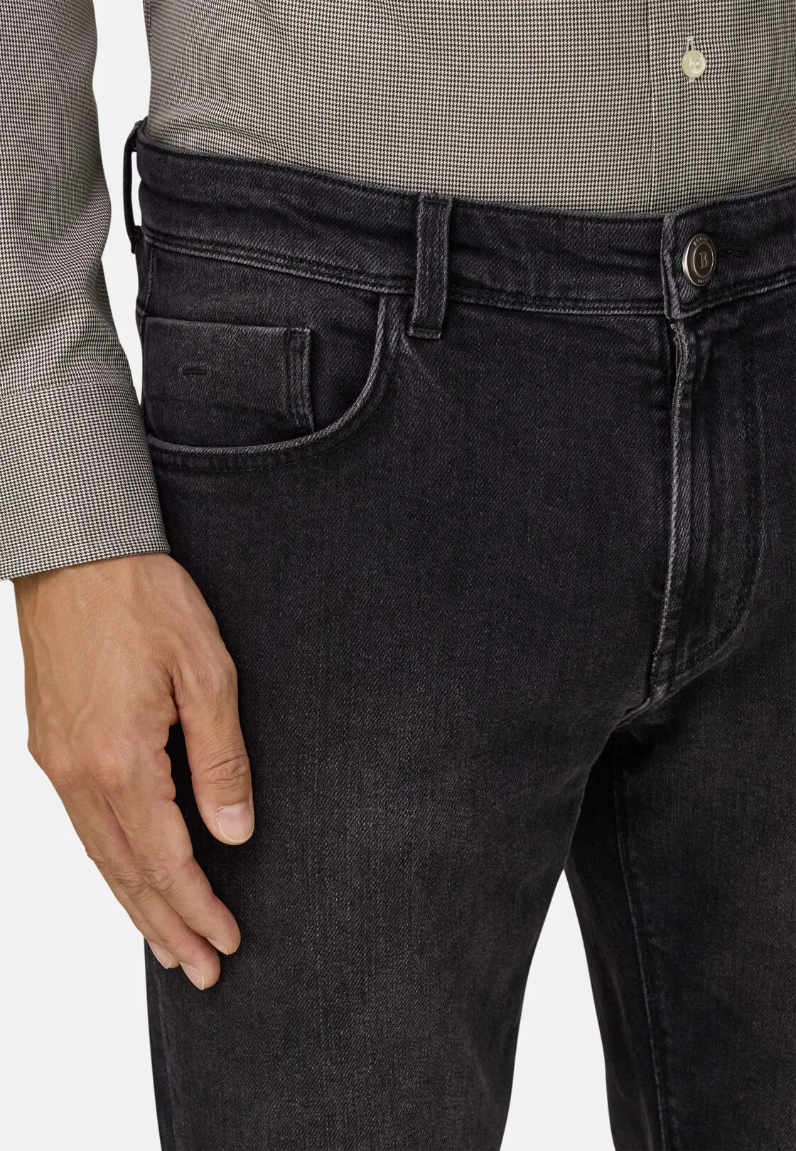 Boggi, Jeans In Denim Elasticizzato Nero, Uomo, Nero, Taglia: 40 - immagine 3