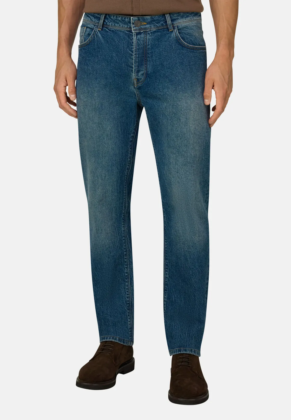 Boggi, Jeans In Denim Elasticizzato Blu Medio, Uomo, Blu, Taglia: 31 - immagine 1