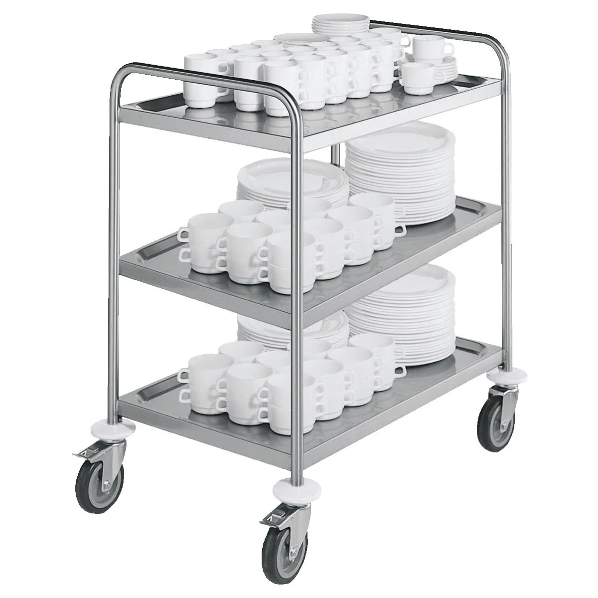 VEGA Carrello di servizio Serve 3BM; 83x53x93.3 cm (LxPxH); argento - immagine 1