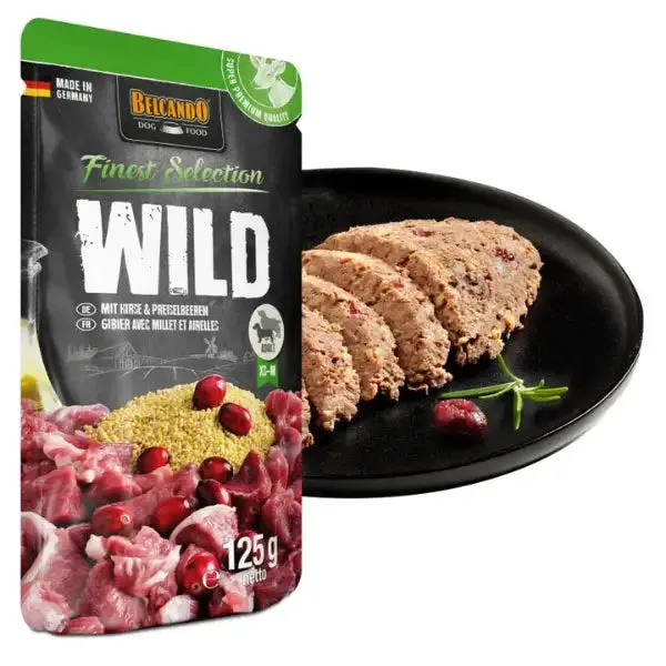 Belcando Finest Selection Grain Free Dog Adult All Breeds 125 gr Selvaggina, miglio e mirtilli - confezione da 12 pezzi - Cibo umido per cani - immagine 1