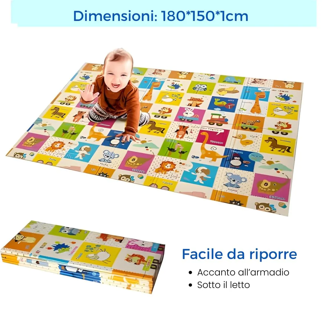 Edibaby, Tappeto Gioco Bambini, 180 x 150 cm, Spessore 1 cm,Tappeti Neonato in XPE Imbottito, Reversibile e Pieghevole, Attività per Cameretta (Playground | 180x150 | 1 cm) - immagine 5