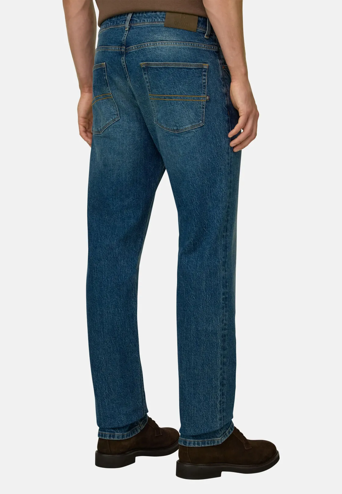 Boggi, Jeans In Denim Elasticizzato Blu Medio, Uomo, Blu, Taglia: 38 - immagine 5