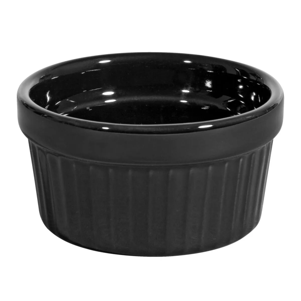 12x VEGA Terrina soufflè Siga; 90 ml, 7x3.8 cm (ØxH); nero; rotonda; 12 pz. / Pacco - immagine 1