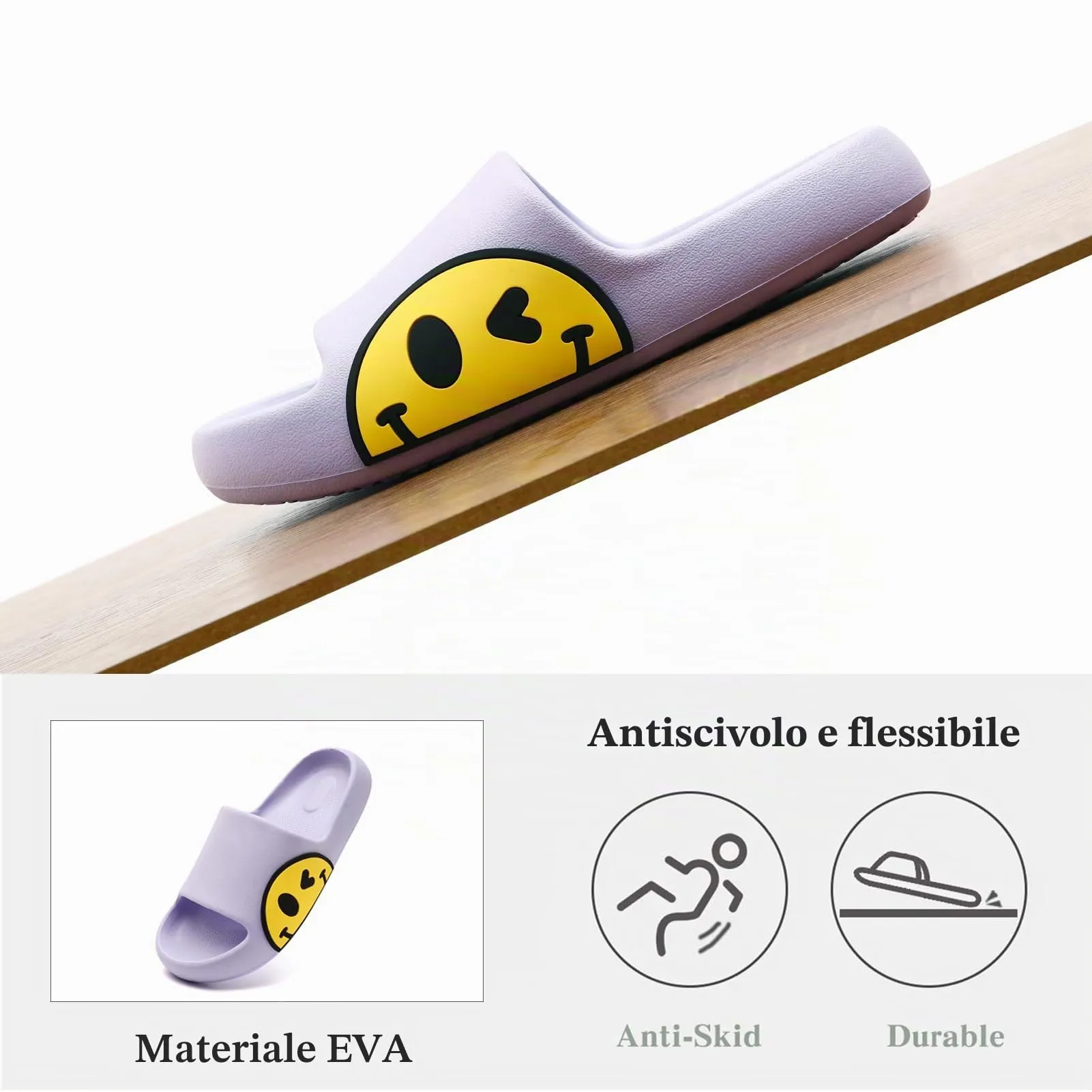 Waysoland Ciabatte donna uomo estive da Spiaggia Sandali,Ciabatte Morbide per bambini bagno,Doccia,pantofole antiscivolo infradito per interni esterni(Viola chiaro,29/30 EU) - immagine 3