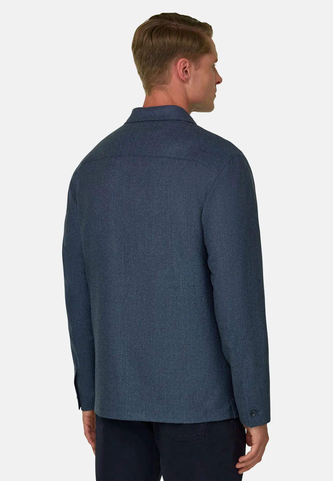 Boggi, Giacca Camicia In Flanella Di Lana Melange, Uomo, Indaco, Taglia: 50 - immagine 4