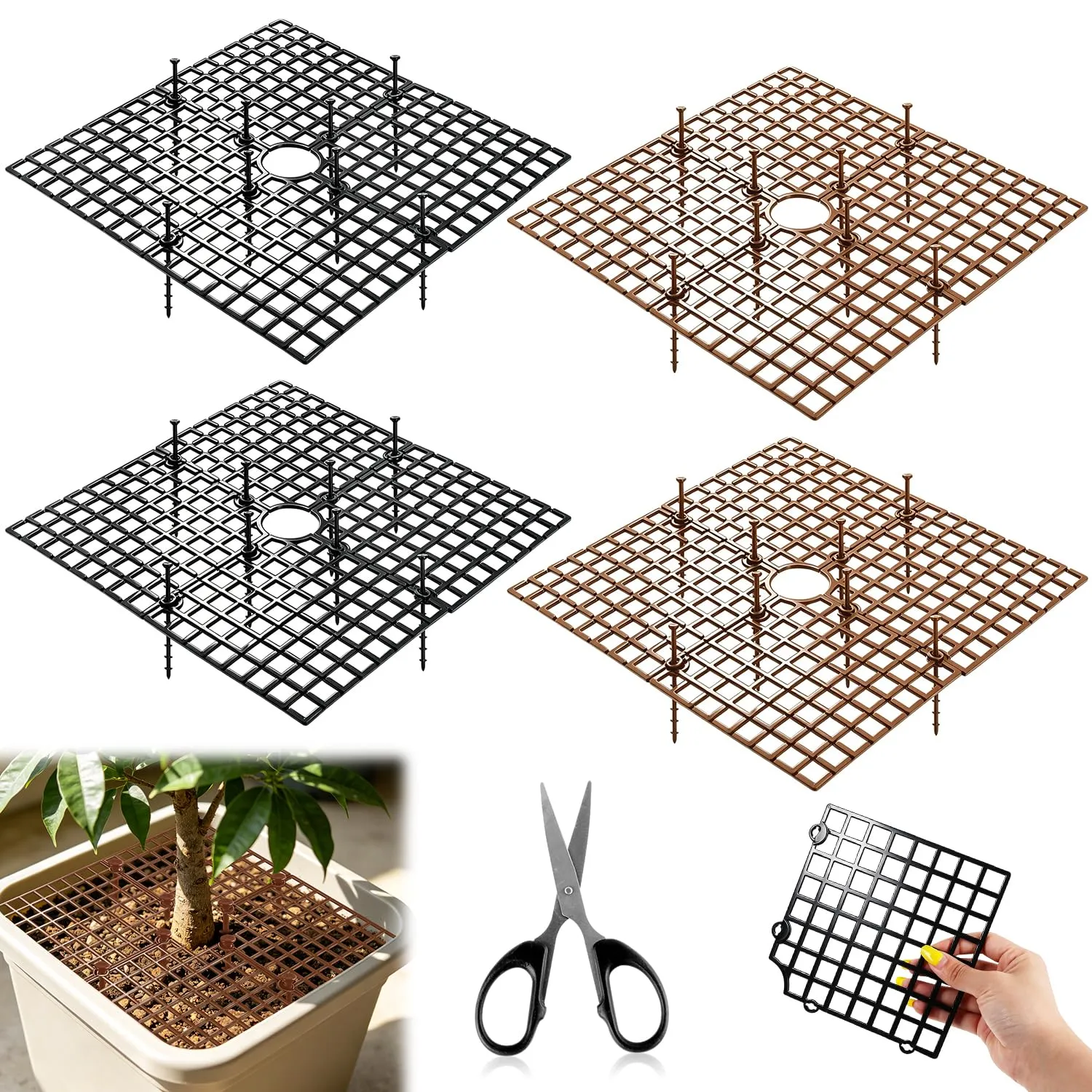 BSTDAYEVER Griglia per Vasi da Fiori Griglia Protezione per Piante 30cm 4Pz - immagine 1