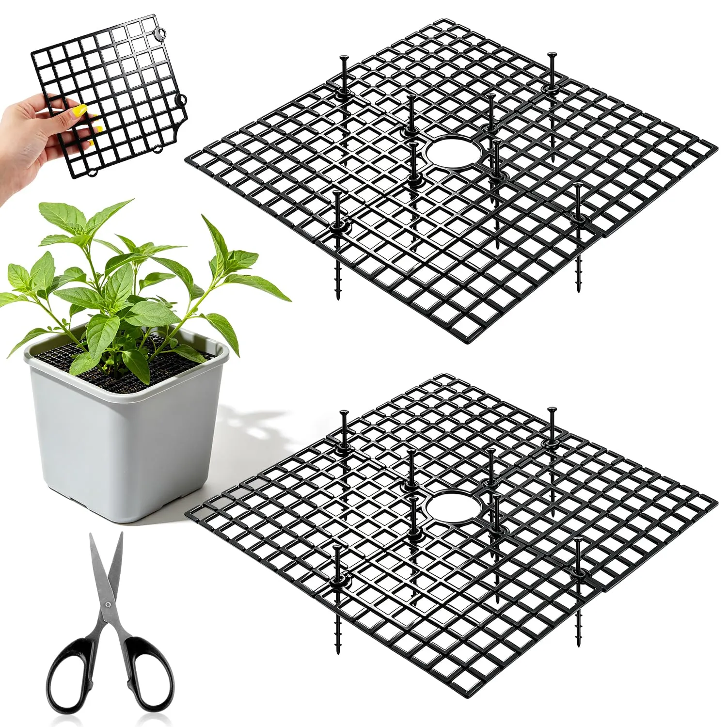 BSTDAYEVER Griglia per Vasi da Fiori Griglia Protezione per Piante 30cm 2Pz - immagine 1