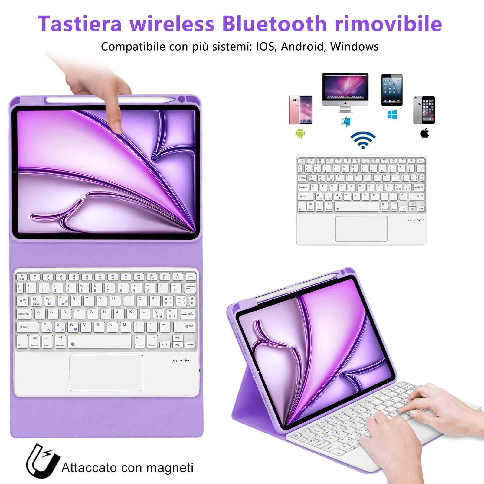 Cover Tastiera per iPad Air 11 M4 2026/M3 2025/M2 2024 11 Pollici - immagine 3