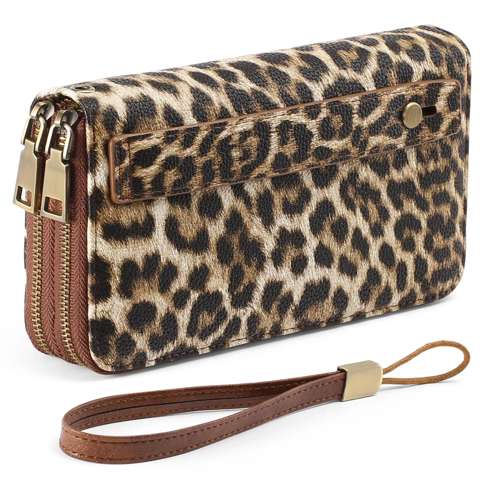 GAEKEAO Portafoglio Donna Grande, Portamonete Vegan in Pelle, Porta Tessere Blocco RFID, Portacarte di Credito, Porta Tessere, Borsellino Doppia Cerniera, Idee Regalo - immagine 1
