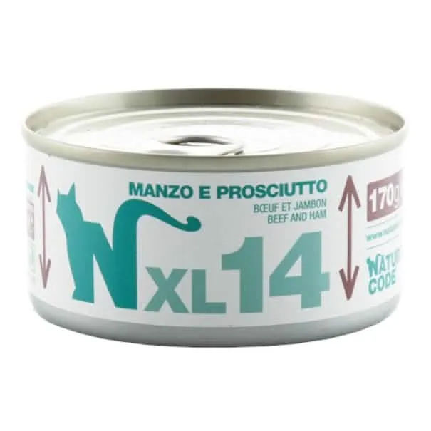 Natural code manzo e prosciutto umido gatto lattina 170 g - immagine 1