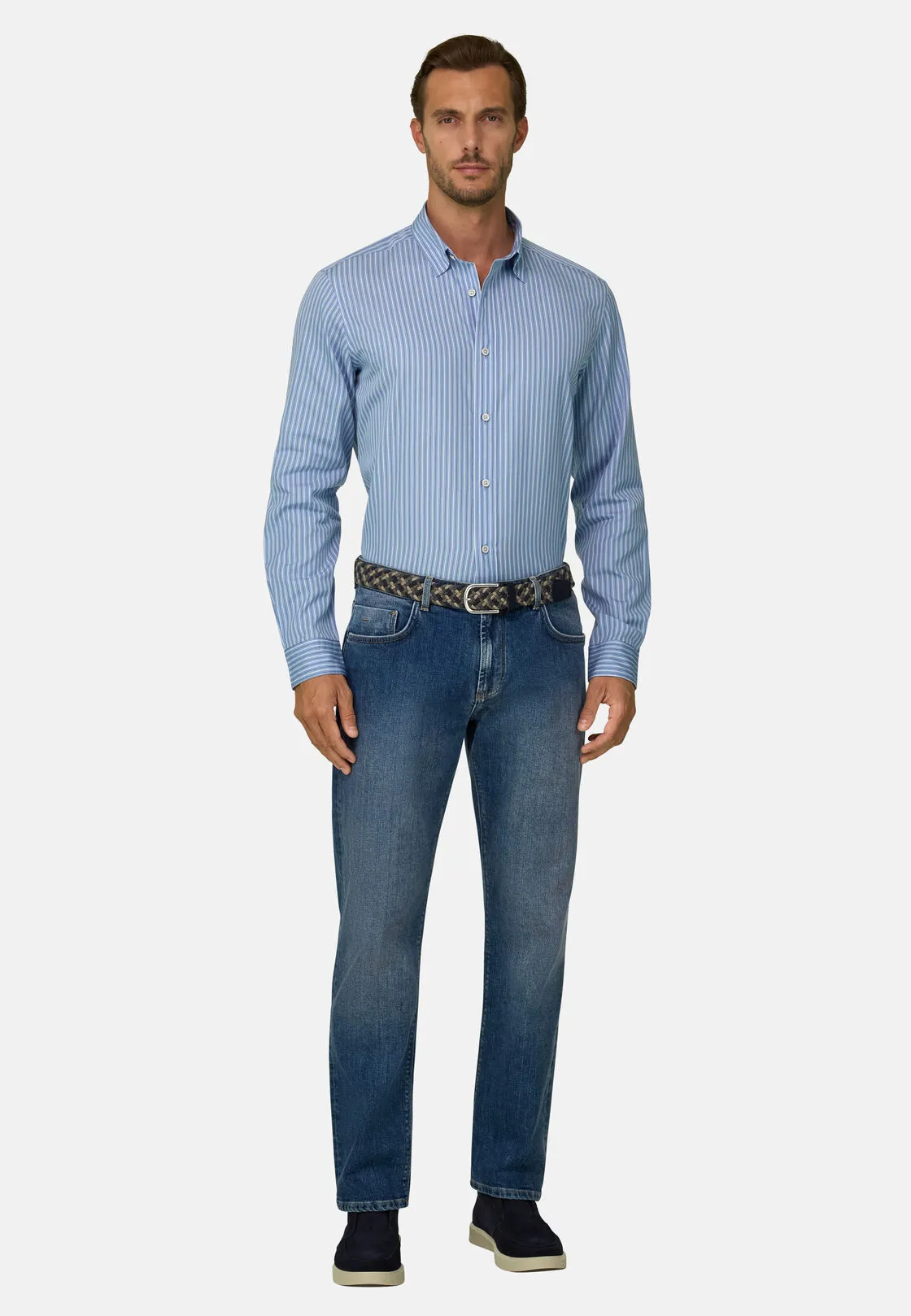 Boggi, Jeans In Denim Elasticizzato Blu Medio, Uomo, Blu, Taglia: 36 - immagine 2