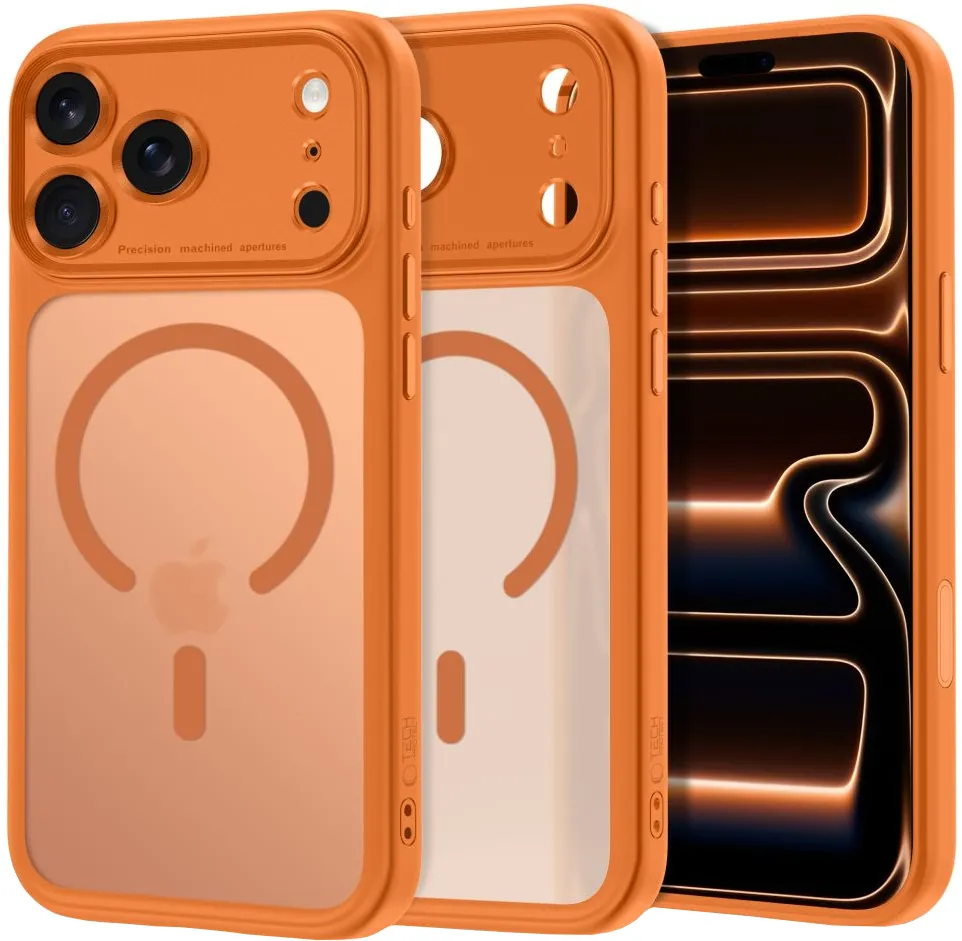 Custodia MagSafe per Apple iPhone 18 Pro Max / 17 Pro Max, Tech-Protect, MagPeak CC, Arancione Opaco - immagine 1
