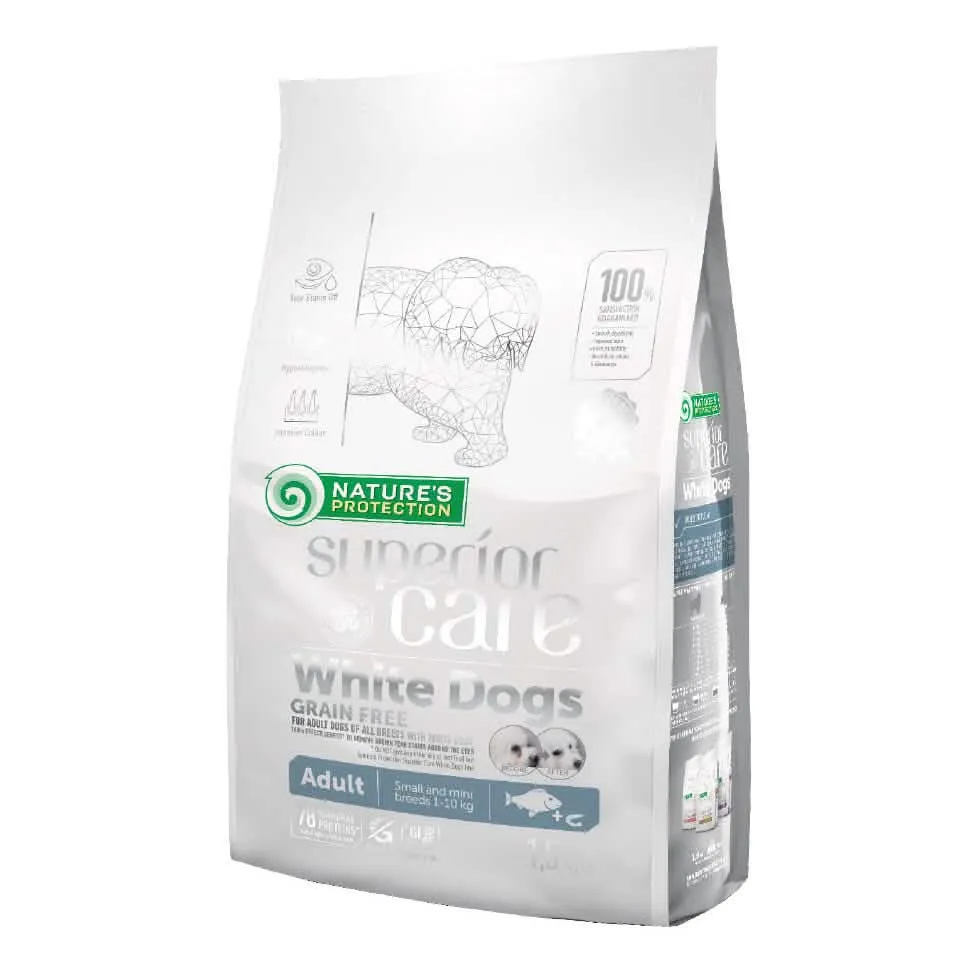 Nature's protection superior care dog white grain free white fish adult small breed 1,5 kg - immagine 1