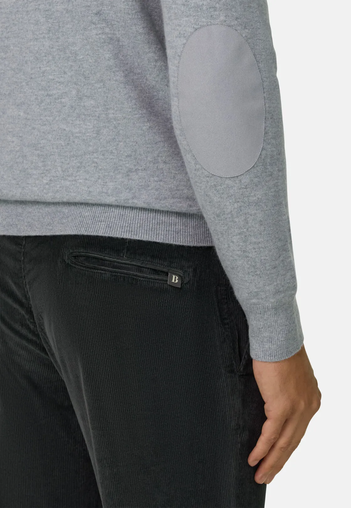 Boggi, Lupetto Mezza Zip In Lana Cashmere Melange, Uomo, Grigio, Taglia: XL - immagine 3