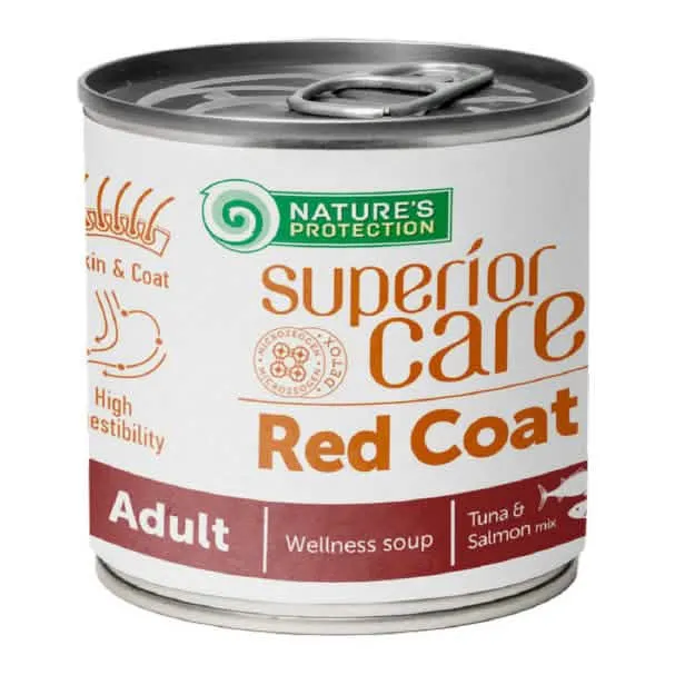 Nature's protection superior care dog soup red coat adult all breed salmon+tuna 140 ml - immagine 1