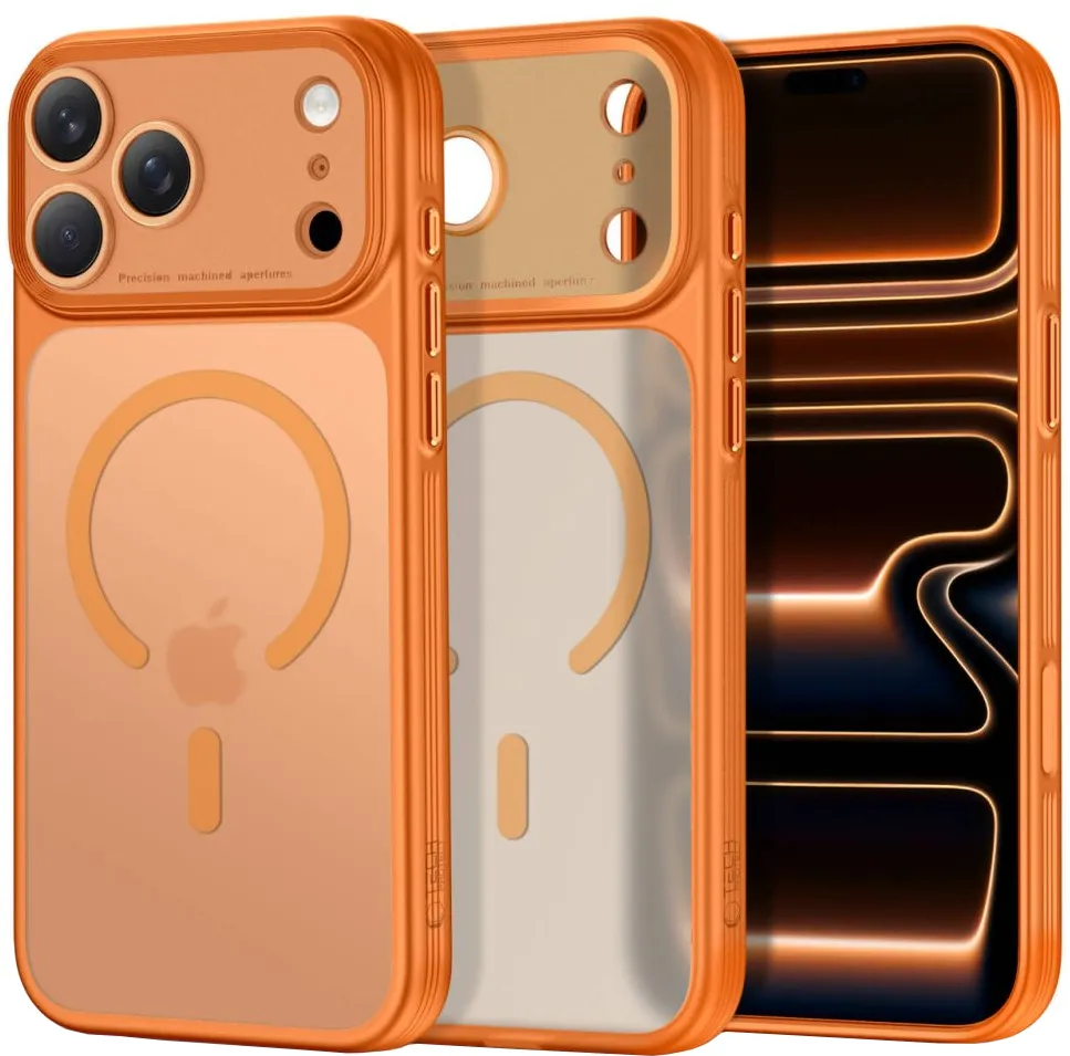 Custodia MagSafe per Apple iPhone 18 Pro Max / 17 Pro Max, Tech-Protect, MagPrime CC, Arancione Opaco - immagine 1