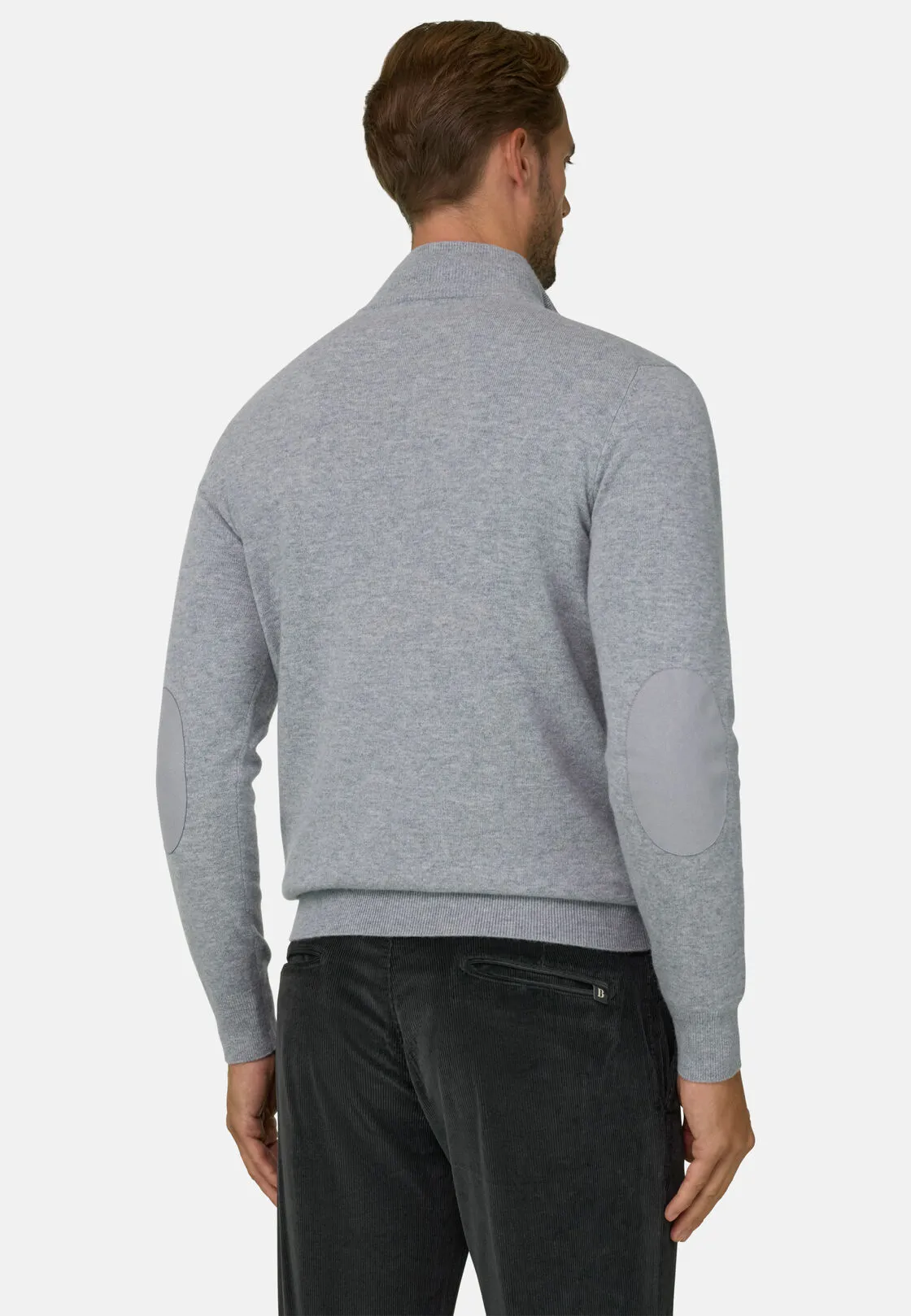 Boggi, Lupetto Mezza Zip In Lana Cashmere Melange, Uomo, Grigio, Taglia: XXL - immagine 4
