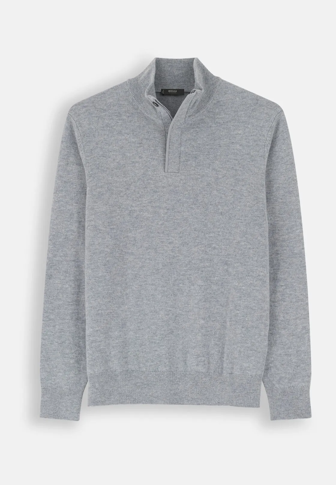 Boggi, Lupetto Mezza Zip In Lana Cashmere Melange, Uomo, Grigio, Taglia: XXL - immagine 5