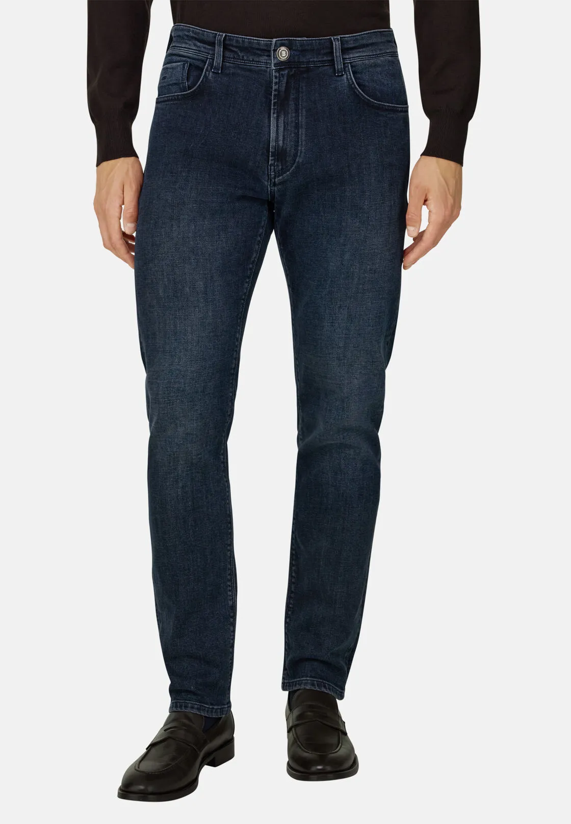Boggi, Jeans In Denim Elasticizzato Blu Black, Uomo, Blu Scuro, Taglia: 33 - immagine 1