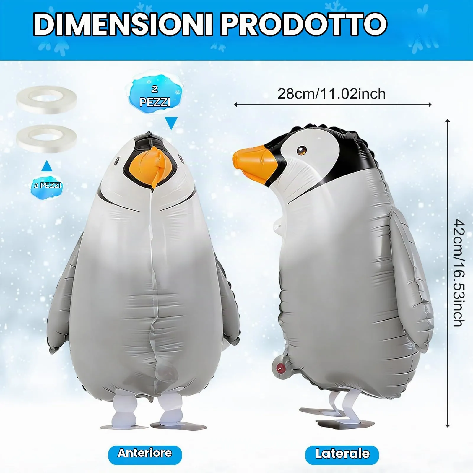 2PCS Palloncini Pinguino,Palloncino Pinguinos,Palloncinis Animali Della XXL - immagine 2
