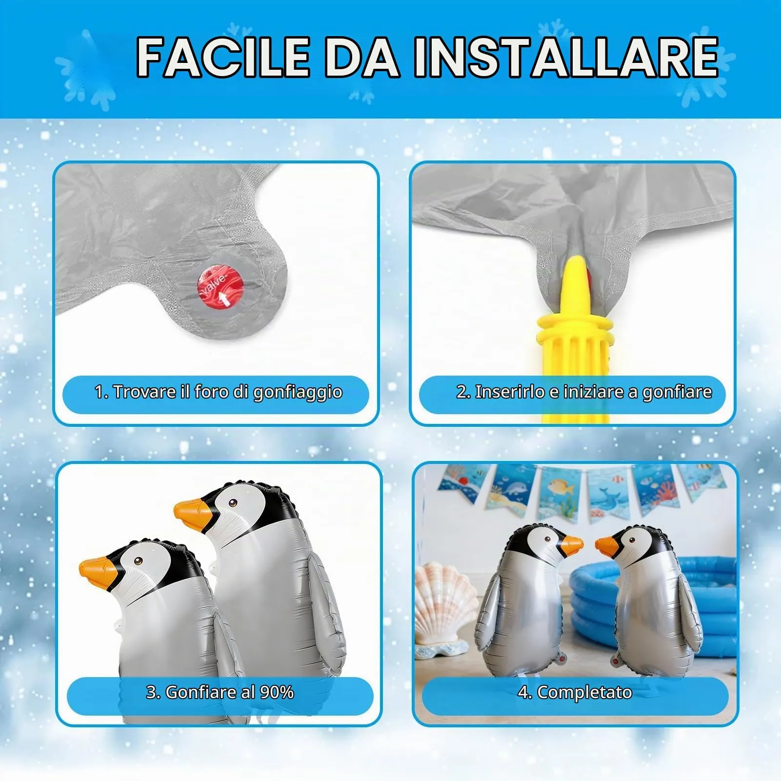 2PCS Palloncini Pinguino,Palloncino Pinguinos,Palloncinis Animali Della XXL - immagine 4