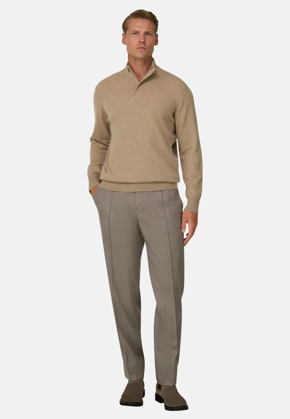 Boggi, Lupetto Mezza Zip In Lana Cashmere Melange, Uomo, , Taglia: XL - immagine 2