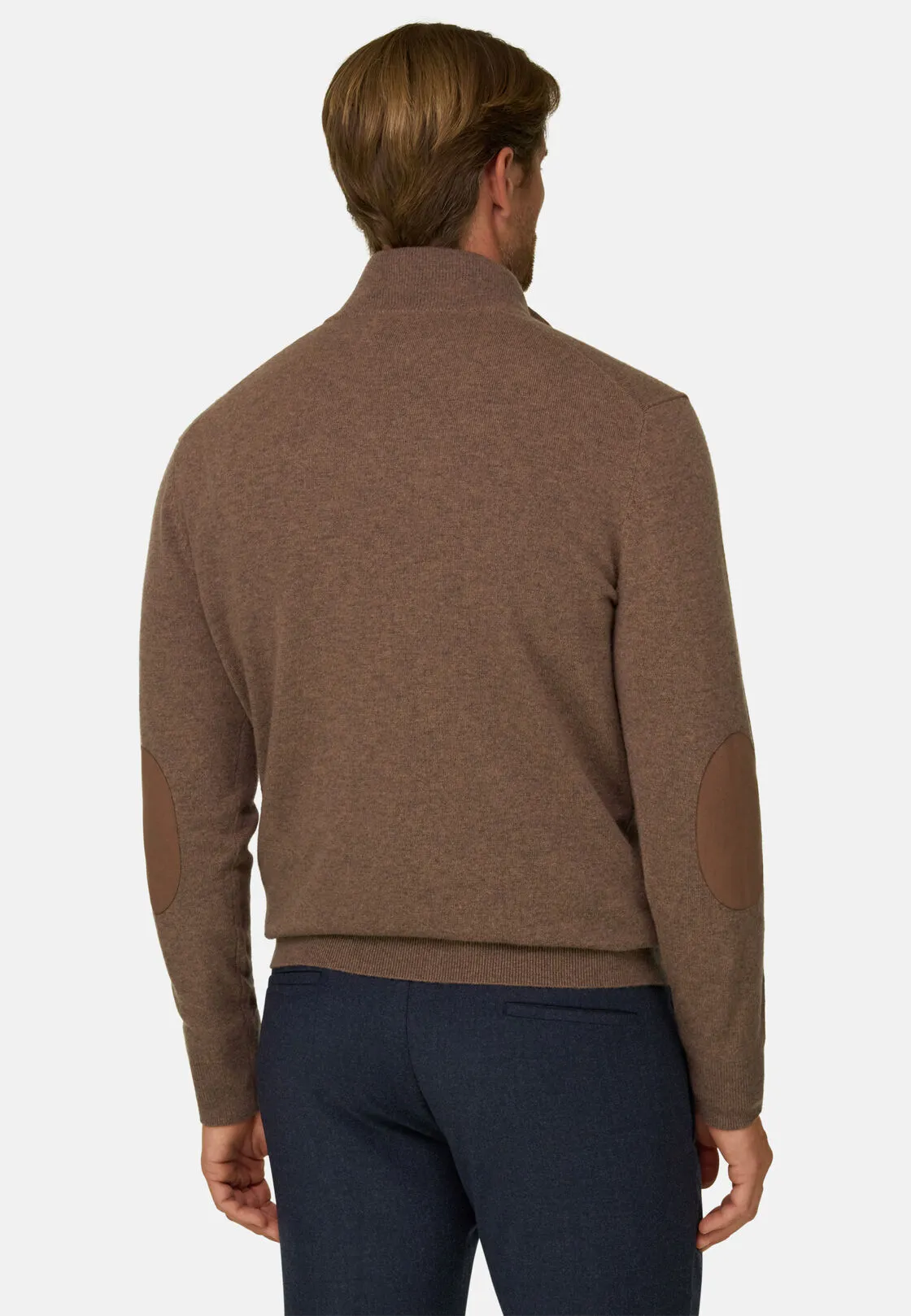 Boggi, Lupetto Mezza Zip In Lana Cashmere Melange, Uomo, Marrone, Taglia: L - immagine 4