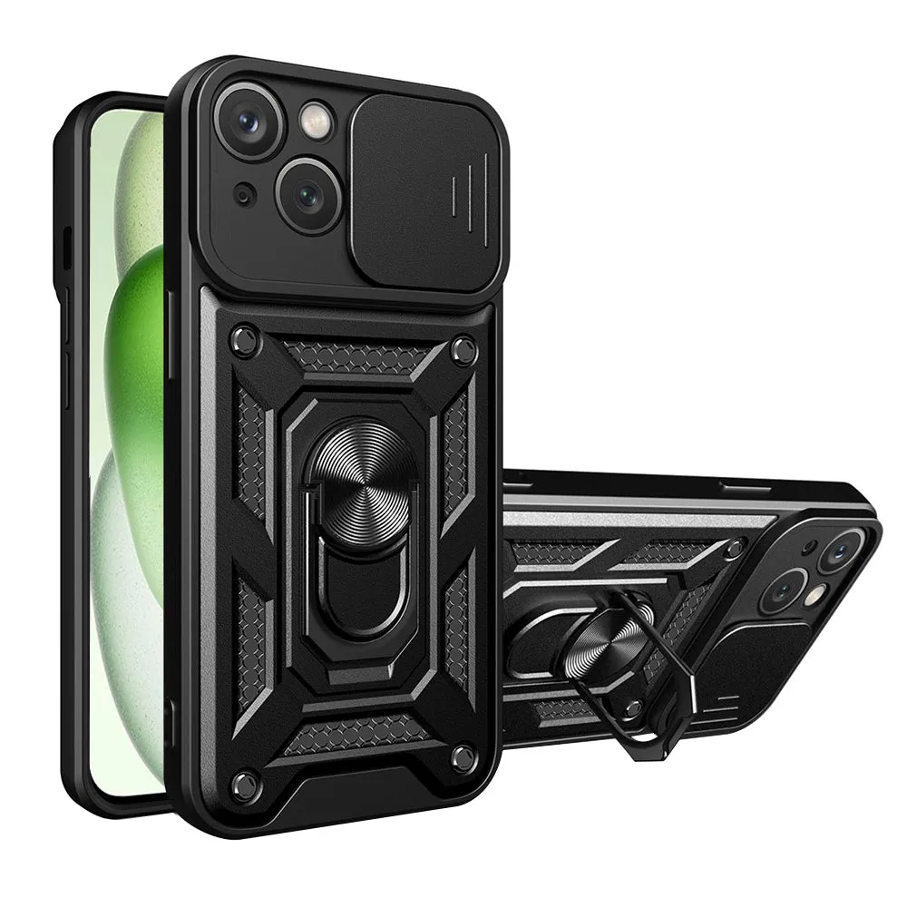 Custodia per Apple iPhone 15, Techsuit, CamShield, Nera - immagine 1