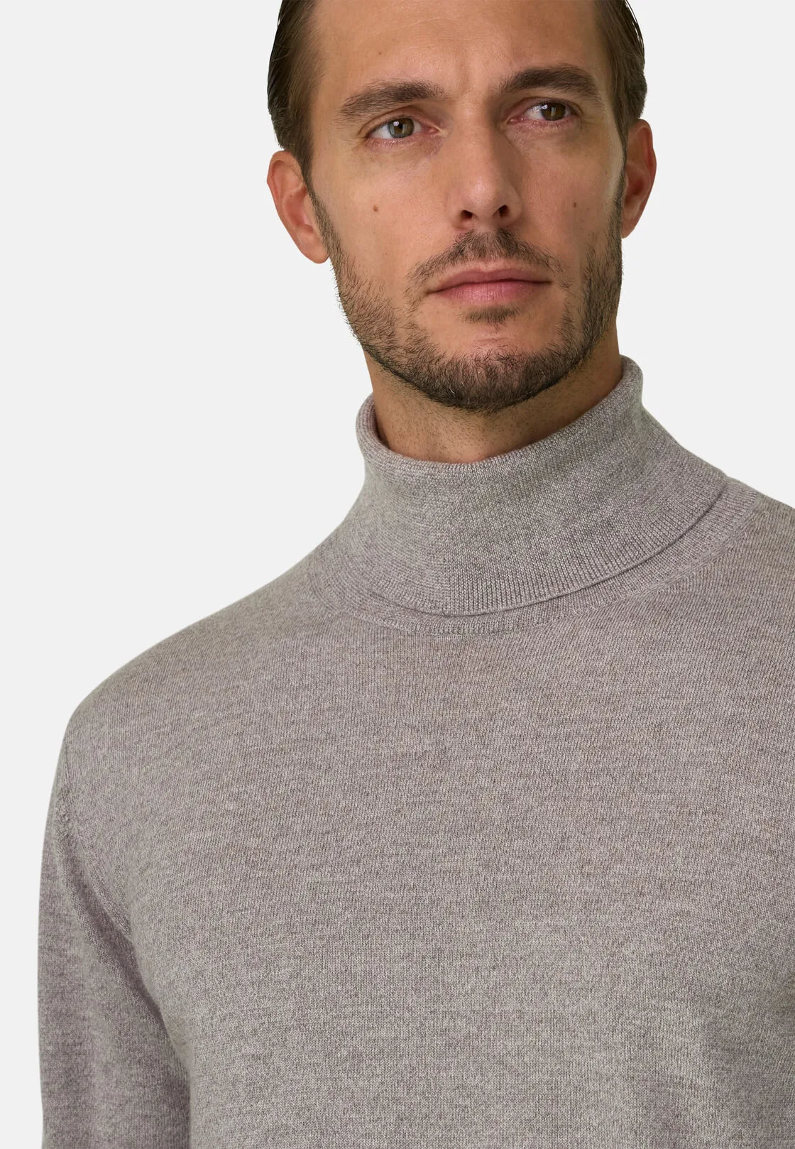 Boggi, Dolcevita In Lana Merino Cashwool® Mouliné, Uomo, Sabbia, Taglia: M - immagine 3