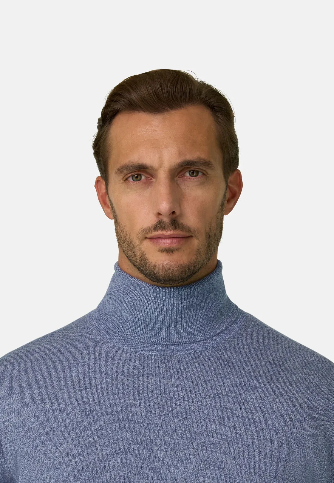 Boggi, Dolcevita In Lana Merino Cashwool® Mouliné, Uomo, Azzurro, Taglia: S - immagine 3