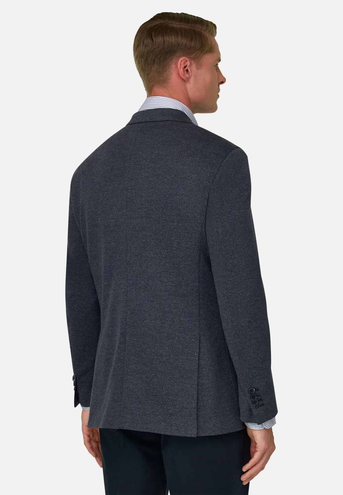 Boggi, Brooklyn | Giacca Doppio Petto Micro Fantasia In Cotone E Lana, Uomo, Indaco, Taglia: 50 - immagine 4