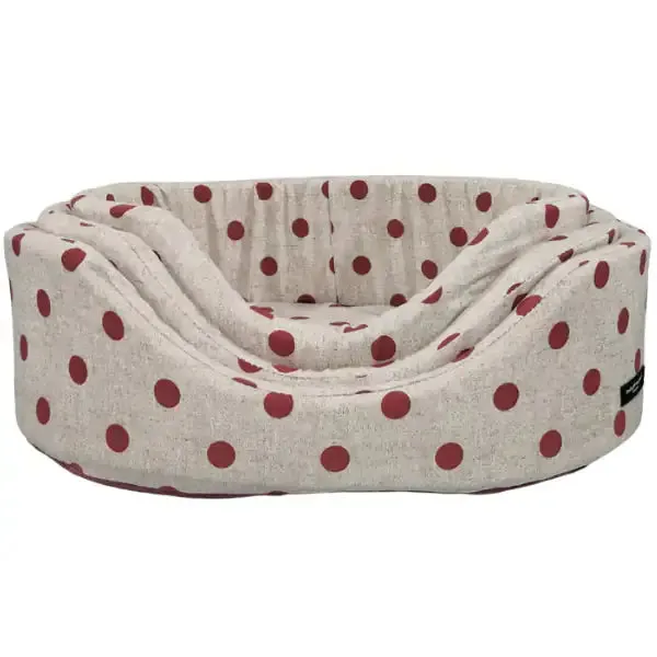 Cesta ovale Eco completamente sfoderabile Pois Rossi Nasonero Misura 52x38 cm - immagine 1